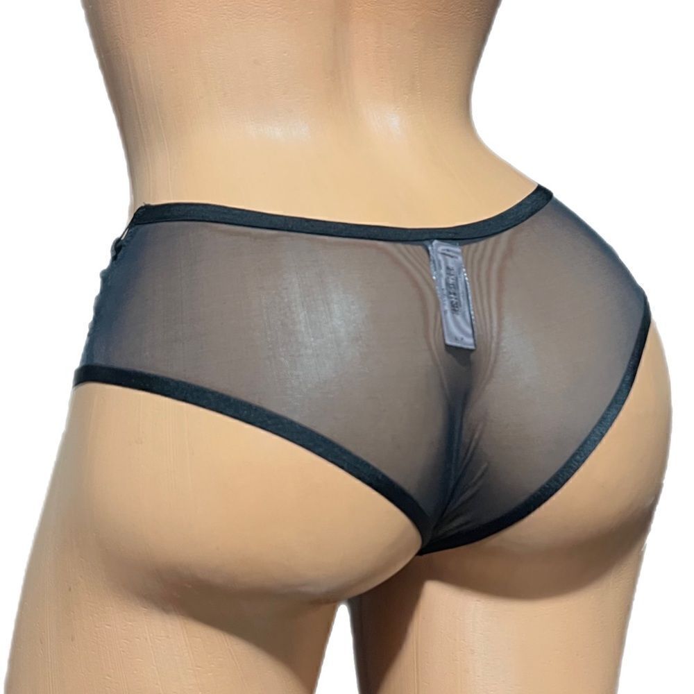 Victorias Secret Very Sexy LUXE Mesh and lace Cheeky Panty Black Medium - Picture 2 of 2